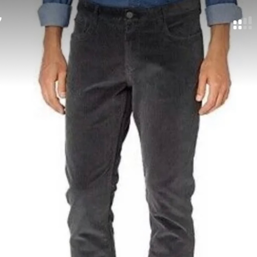 Men’s Michael Kors Parker Slim-Fit Corduroy Pants Jeans Graphite Grey Size 36